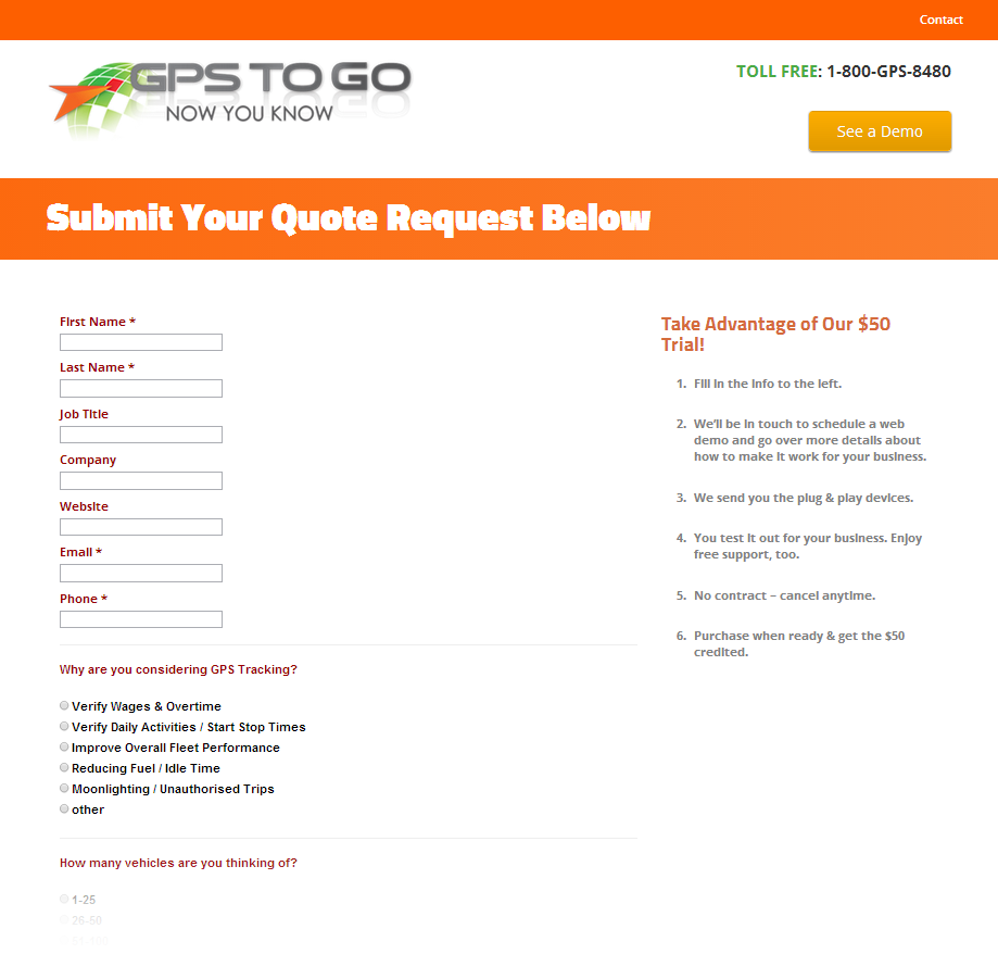 Conversion Optimize Quote Form