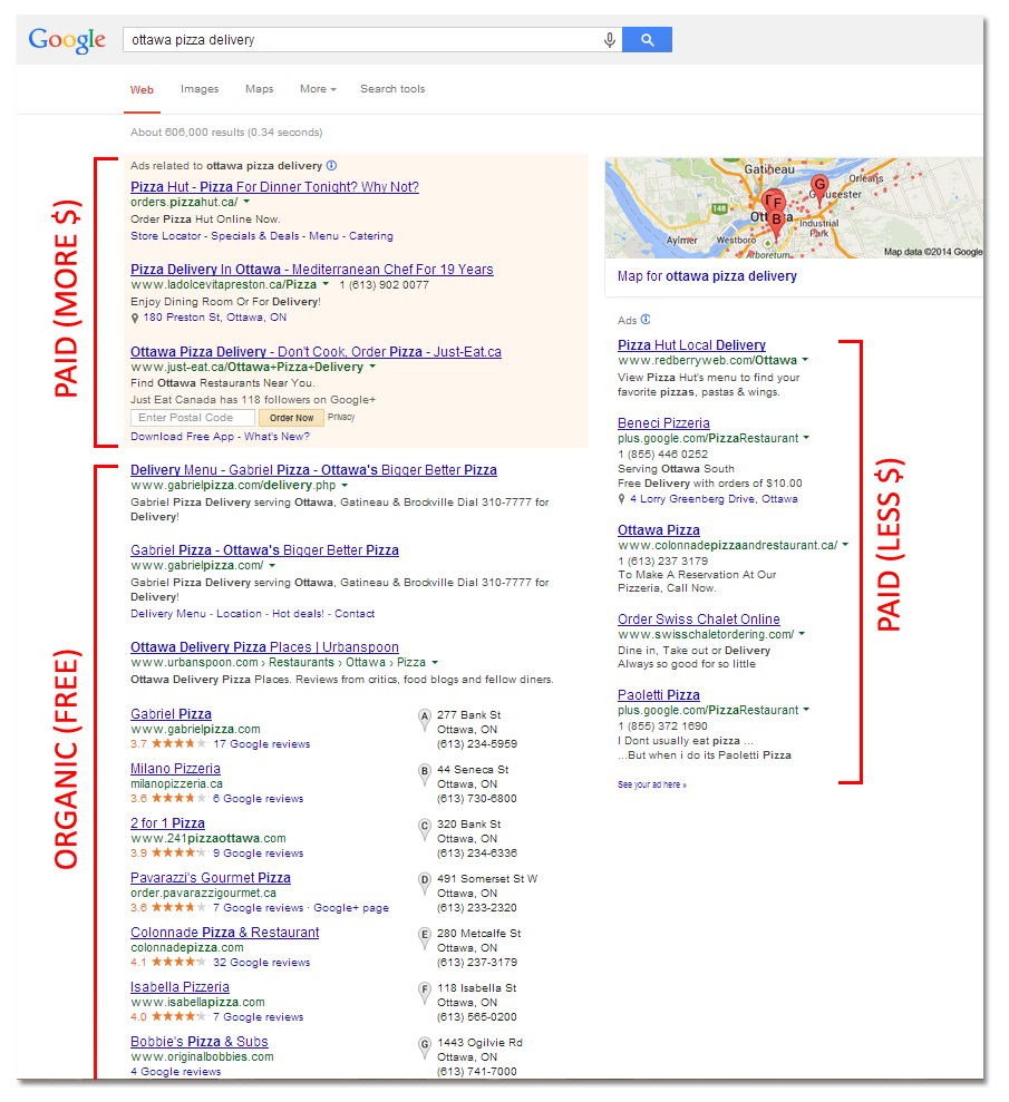 Paid vs Organic Results